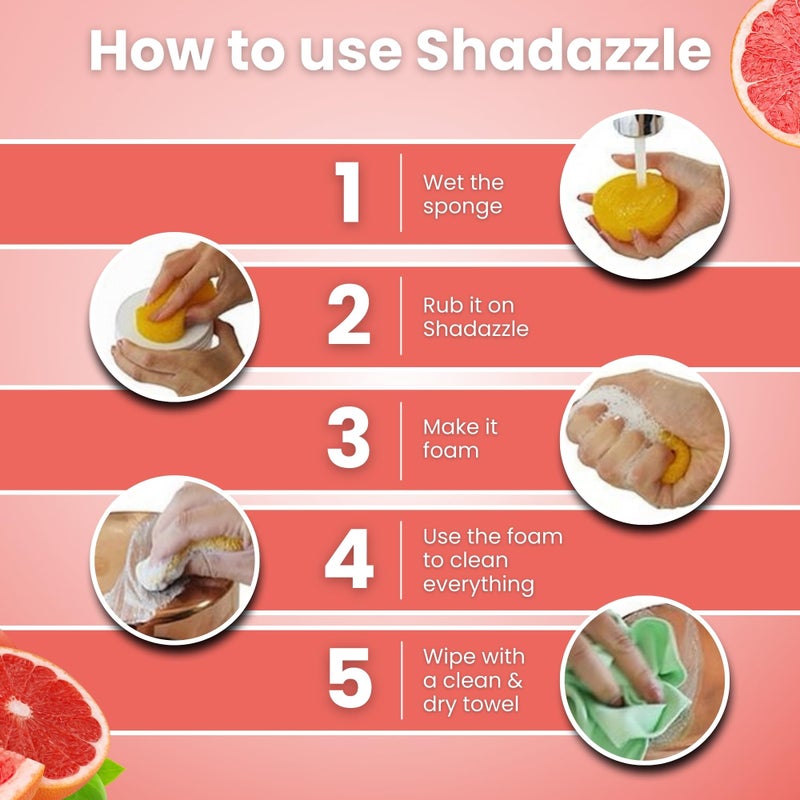Shadazzle Natural All Purpose Cleaner and Polish - Eco friendly Multi-purpose Cleaning Product (1 Pack, Grapefruit) - Image 5